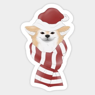 Shiba Akita Dog Christmas X-Mas Sticker